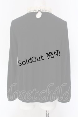 画像3: axes femme / レースヨークカットソー  クロ×アイボリー O-25-04-15-048-AX-TO-IG-OS