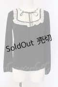 axes femme / スクエアヨークカットソー  クロ×アイボリー O-25-04-15-049-AX-TO-IG-OS