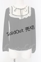axes femme / スクエアヨークカットソー  クロ×アイボリー O-25-04-15-049-AX-TO-IG-OS