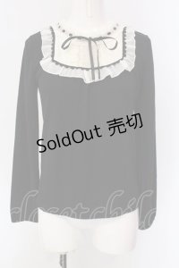 axes femme / スクエアヨークカットソー  クロ×アイボリー O-25-04-15-049-AX-TO-IG-OS