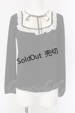 画像1: axes femme / スクエアヨークカットソー  クロ×アイボリー O-25-04-15-049-AX-TO-IG-OS