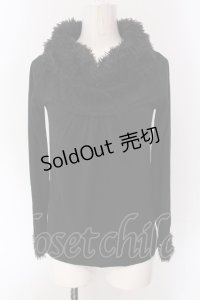 axes femme / シャギーネックカットソー  クロ O-25-04-15-050-AX-TO-IG-OS
