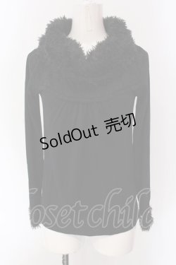 画像1: axes femme / シャギーネックカットソー  クロ O-25-04-15-050-AX-TO-IG-OS