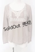 axes femme / スクエアレース配色カットソー  ベージュ系 O-25-04-15-051-AX-TO-IG-OS