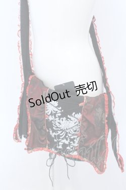 画像1: kikou / レースアップショルダーバッグ  ブラック×レッド O-25-04-15-1001-GO-BG-IG-OS