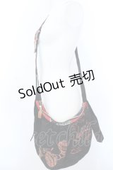 kikou / 鞠プリントショルダーバッグ  ブラック×レッド O-25-04-15-1004-GO-BG-IG-OS