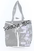h.NAOTO / オリジナルプリントトートバッグ  ブラック×ホワイト O-25-04-15-1005-HN-BG-IG-OS