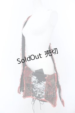 画像2: kikou / レースアップショルダーバッグ  ブラック×レッド O-25-04-15-1001-GO-BG-IG-OS