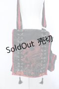 HN+nois / チャイナタッセルレースアップショルダーバッグ  ブラック×レッド O-25-04-15-1009-HN-BG-IG-OS