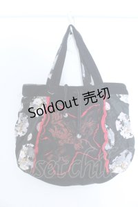 kikou / 和柄コーデュロイ切り替えトートバッグ  ブラック O-25-04-15-1002-GO-BG-IG-OS