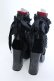 画像6: Demonia / ベロア切り替え厚底ブーツ つま先〜かかと（横向きにして測定）約28ｃｍ ブラック×レッド O-25-04-15-1014-PU-SH-OW-OS