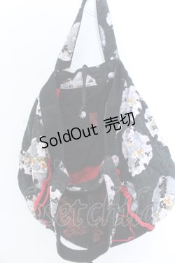 画像2: kikou / 和柄コーデュロイ切り替えトートバッグ  ブラック O-25-04-15-1002-GO-BG-IG-OS