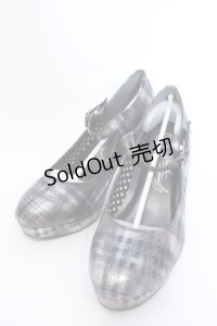 YOSUKE / チャンキーヒールパンプス L ラメチェック O-25-04-15-1017-PU-SH-IG-ZT-K001