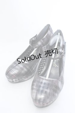 画像1: YOSUKE / チャンキーヒールパンプス L ラメチェック O-25-04-15-1017-PU-SH-IG-ZT-K001