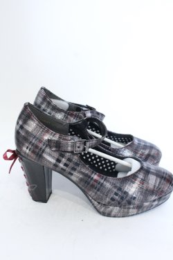 画像4: YOSUKE / チャンキーヒールパンプス L ラメチェック O-25-04-15-1017-PU-SH-IG-ZT-K001