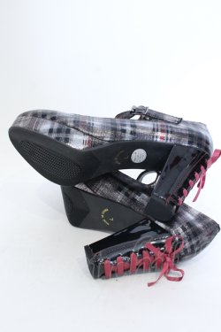 画像7: YOSUKE / チャンキーヒールパンプス L ラメチェック O-25-04-15-1017-PU-SH-IG-ZT-K001