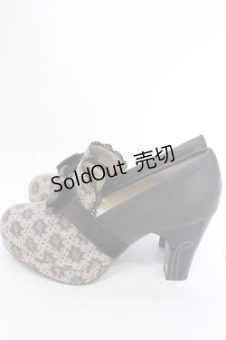 画像2: axes femme / レースベロアリボンパンプス L ブラウン O-25-04-15-1018-AX-SH-IG-ZT-K003
