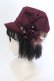 画像1: axes femme / コサージュつきハット  ワイン O-25-04-15-1019-AX-AC-OW-OS (1)