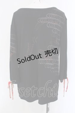画像3: gouk / プリントカシュクールカーディガン  ブラック O-25-04-15-005-GO-TO-IG-OS
