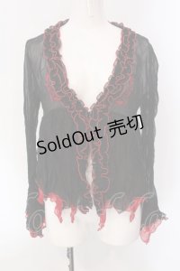Qutie Frash / シフォンフリルボレロ【旧タグ】  ブラック×レッド O-25-04-15-056-QU-TO-IG-OS