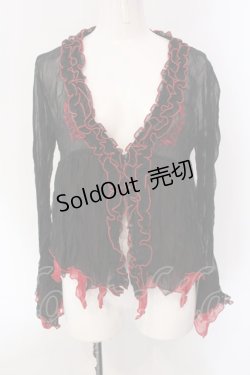 画像1: Qutie Frash / シフォンフリルボレロ【旧タグ】  ブラック×レッド O-25-04-15-056-QU-TO-IG-OS