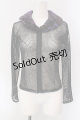 Qutie Frash / レオパードティペットネットジオップカーディガン【旧タグ】  ブラック×パープル O-25-04-15-057-QU-TO-IG-OS