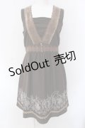 axes femme / 裾パネルフロッキー柄ワンピース M ブラウン O-25-04-15-058-AX-OP-IG-OS