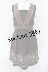 axes femme / 裾パネルフロッキー柄ワンピース M ブラウン O-25-04-15-058-AX-OP-IG-OS
