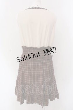 画像3: axes femme / ウエストシャーリングチェック7チェック切替ワンピース M アイボリー×ブラウン O-25-04-15-059-AX-OP-IG-OS