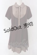 axes femme / ブローチ付きブラウス風ワンピース M ワイン O-25-04-15-060-AX-OP-IG-OS
