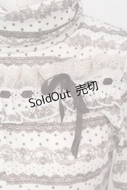 画像2: axes femme / レースプリントハイネックカットソー M アイボリー O-25-04-15-066-AX-TO-IG-OS
