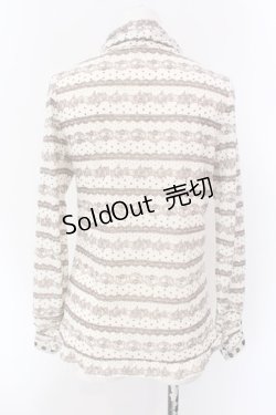 画像3: axes femme / レースプリントハイネックカットソー M アイボリー O-25-04-15-066-AX-TO-IG-OS