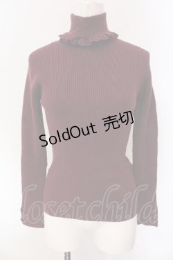 画像1: axes femme / 袖口デザインリブタートルプルオーバー M ワイン O-25-04-15-067-AX-TO-IG-OS