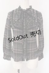 axes femme / ヨークフリルネルシャツ M クロ系 O-25-04-15-068-AX-BL-IG-OS