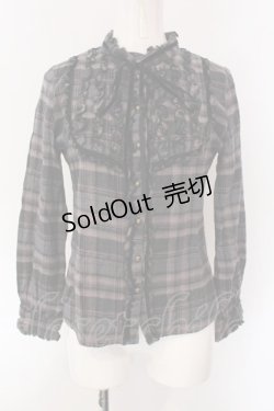 画像1: axes femme / ヨークフリルネルシャツ M クロ系 O-25-04-15-068-AX-BL-IG-OS