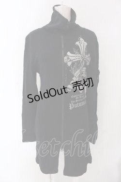 画像1: PUTUMAYO / ベルテッドスリーブクロスハイネックロングパーカー  ブラック O-25-04-15-070-PT-TO-IG-OS
