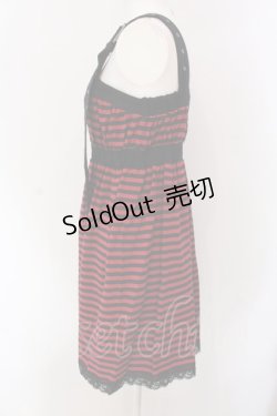 画像3: PUTUMAYO / 双子ねこボーダーワンピ  ブラック×レッド O-25-04-15-072-PT-OP-IG-OS
