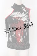 h.ANARCHY / ワンスリーブレースアップトップス  ブラック×レッド O-25-04-15-074-HN-TO-IG-OS