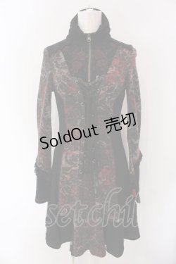 画像1: Ozz Croce / 薔薇刺繍ニットワンピース  ブラック×レッド O-25-04-15-075-OO-OP-IG-ZI