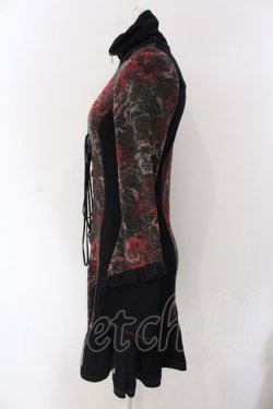 画像3: Ozz Croce / 薔薇刺繍ニットワンピース  ブラック×レッド O-25-04-15-075-OO-OP-IG-OS
