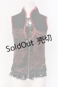 Qutie Frash / カップ入り龍プリントノースリーブトップス【旧タグ】  ブラック×レッド O-25-04-15-076-QU-TO-IG-OS