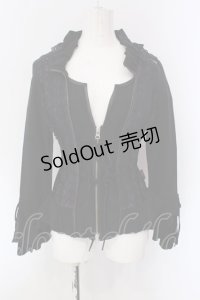 Ozz On / ベロア切り替えジップジャケット  ブラック×パープル O-25-04-15-009-OO-JA-IG-OS