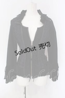 画像1: Ozz On / ベロア切り替えジップジャケット  ブラック×パープル O-25-04-15-009-OO-JA-IG-OS