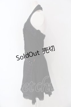 画像3: Ozz On / ホルターネックベロア切替ワンピース  ブラック×パープル O-25-04-15-010-OO-OP-IG-OS