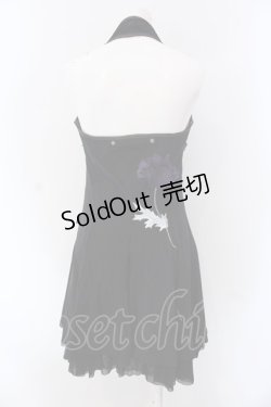 画像4: Ozz On / ホルターネックベロア切替ワンピース  ブラック×パープル O-25-04-15-010-OO-OP-IG-OS