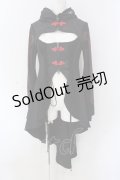 Qutie Frash / 胸開きチャイナチュニック  ブラック×レッド O-25-04-15-012-QU-OP-IG-ZI