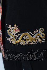 画像2: gouk / 和柄&龍刺繍ラップスカート風パンツ  ブラック×レッド O-25-04-15-002-GO-PA-IG-ZY (2)