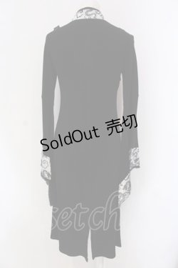 画像4: Qutie Frash / 胸開きドラゴンサテン切り替えワンピース  ブラック×シルバー O-25-04-15-013-QU-OP-IG-OS