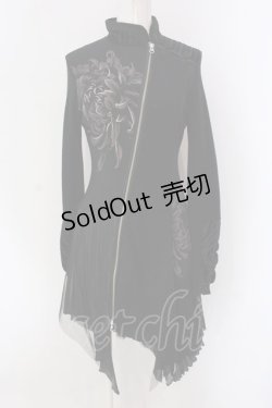 画像1: Ozz oneste / 異素材チャイナワンピース  ブラック O-25-04-15-015-OO-OP-IG-OS