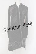Ozz oneste / 異素材切替ジップアップワンピース  ブラック O-25-04-15-016-OO-OP-IG-OS
